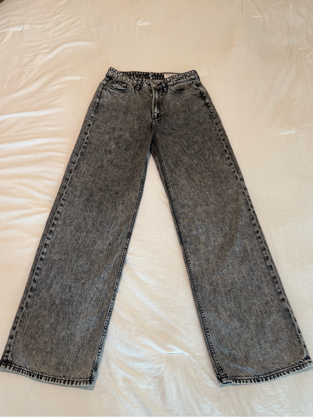 Rag & bone Logan mid-rise Wide Leg Jeans in slate grey